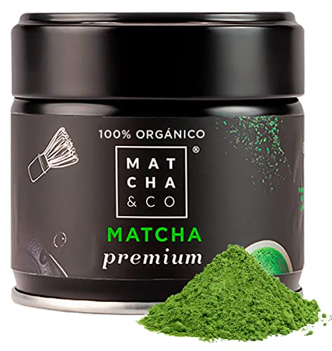 Té Matcha Premium 100% Ecológico 30g [Grado Premium Ceremonial]. Té Verde en polvo Orgánico de Japón. Té Matcha Grado Ceremonial Orgánico. Té Verde Matcha Premium
