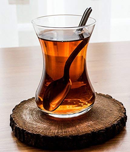 Topkapi - Juego de 6 vasos de té turcos 'Filiz', 111 cc, transparentes