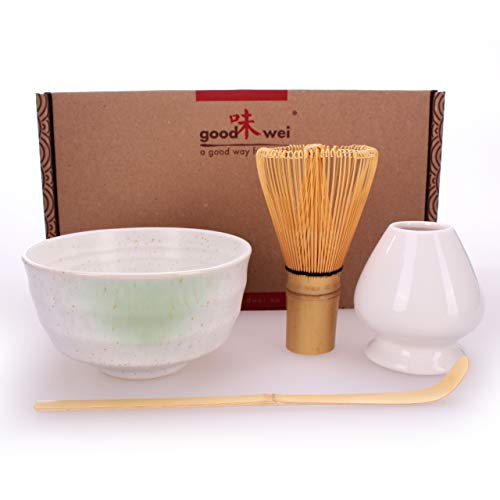 chashaku Cucharada Matcha Kit de fabricación de té en polvo MSB-6 Matcha Kit de té verde Matcha chasen Juego de té japonés Matcha Batidor Matcha Bowl Bambú Matcha Batidor 